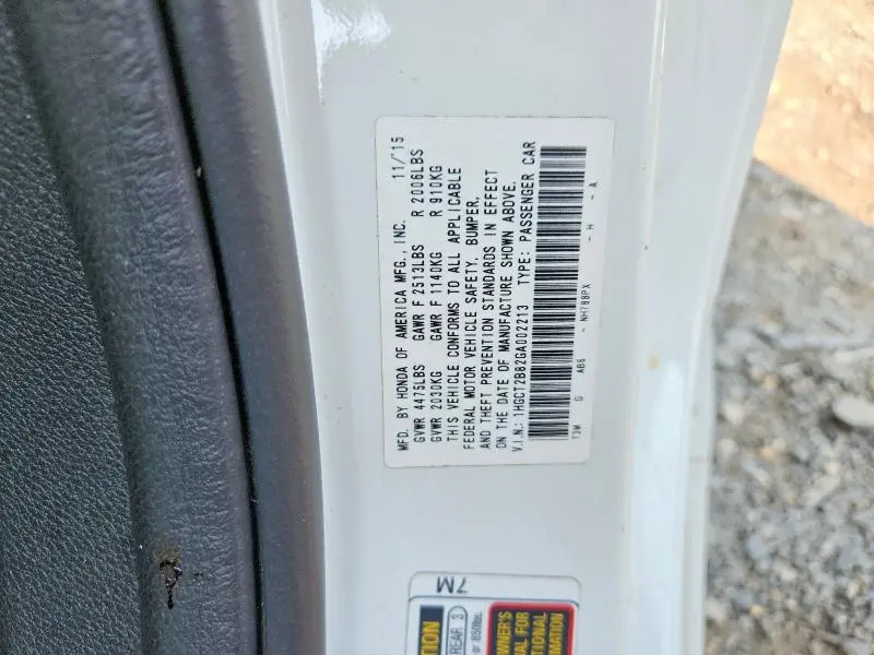 2016 HONDA ACCORD EXL  