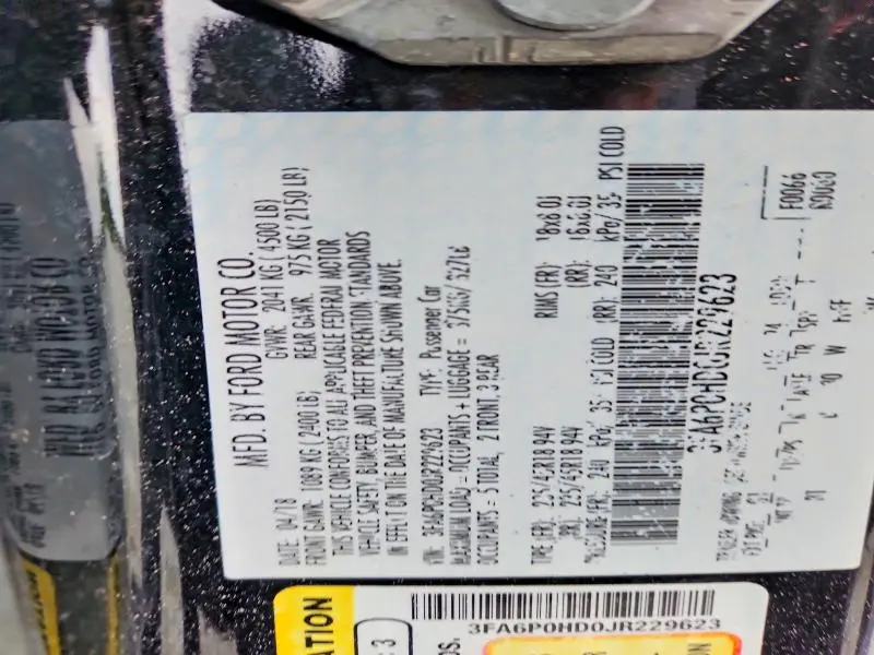 2018 FORD FUSION SE  