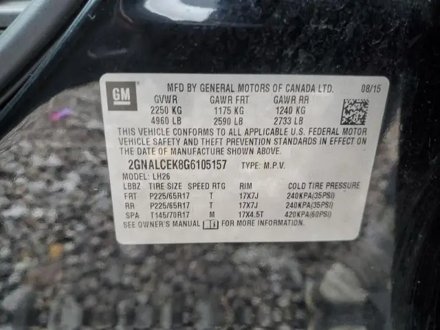 2016 CHEVROLET EQUINOX LT  