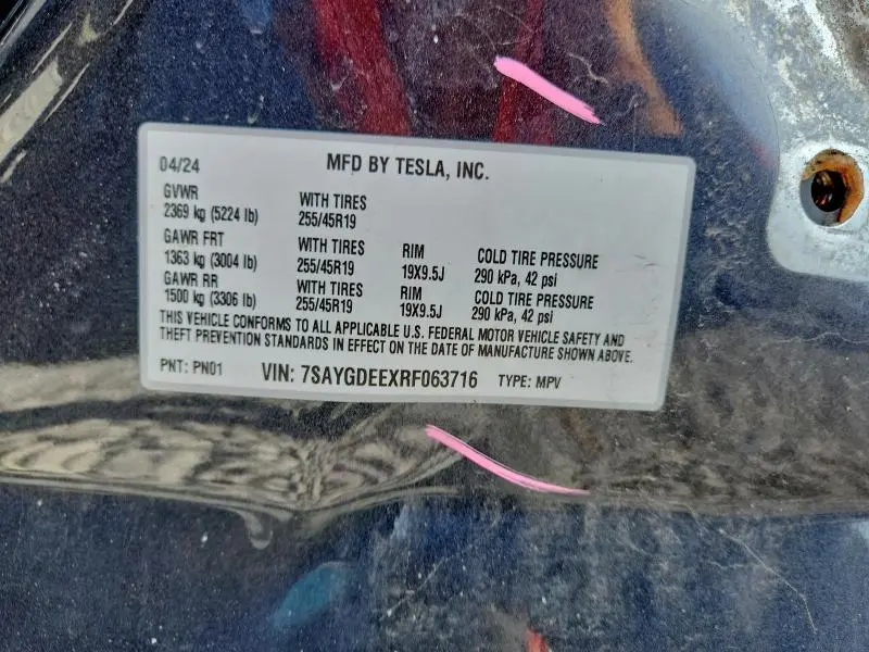 2024 TESLA MODEL Y   