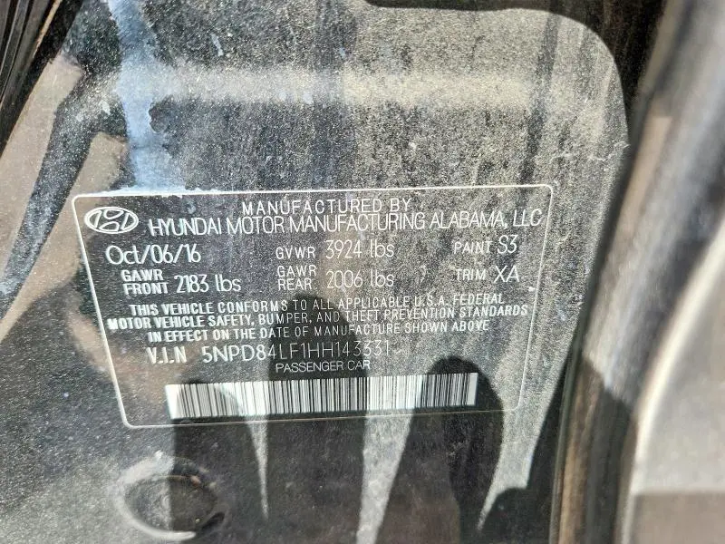 2017 HYUNDAI ELANTRA   