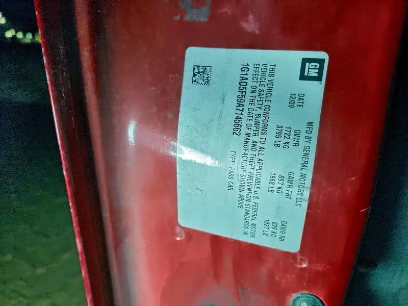 2010 CHEVROLET COBALT 1LT  