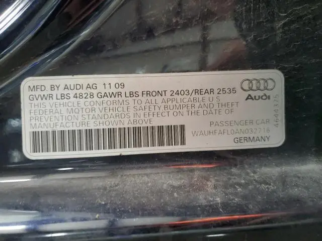 2010 AUDI A4 PREMIUM PLUS  