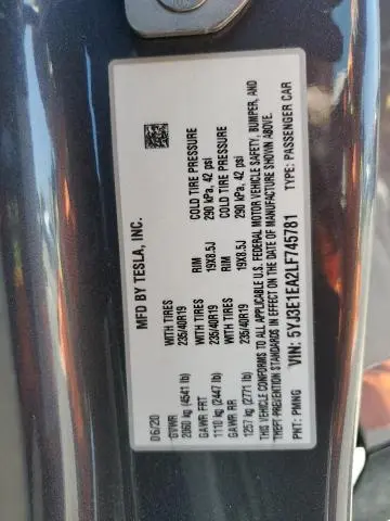 2020 TESLA MODEL 3   