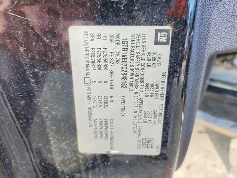 2012 GMC SIERRA C1500 SLE  