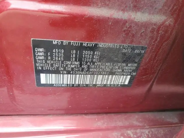 2015 SUBARU LEGACY 2.5I PREMIUM  