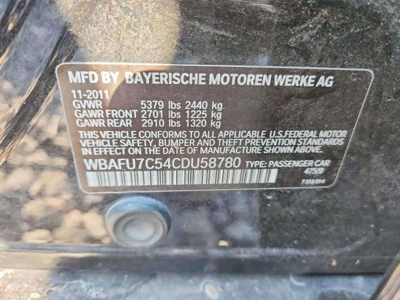 2012 BMW 535 XI  