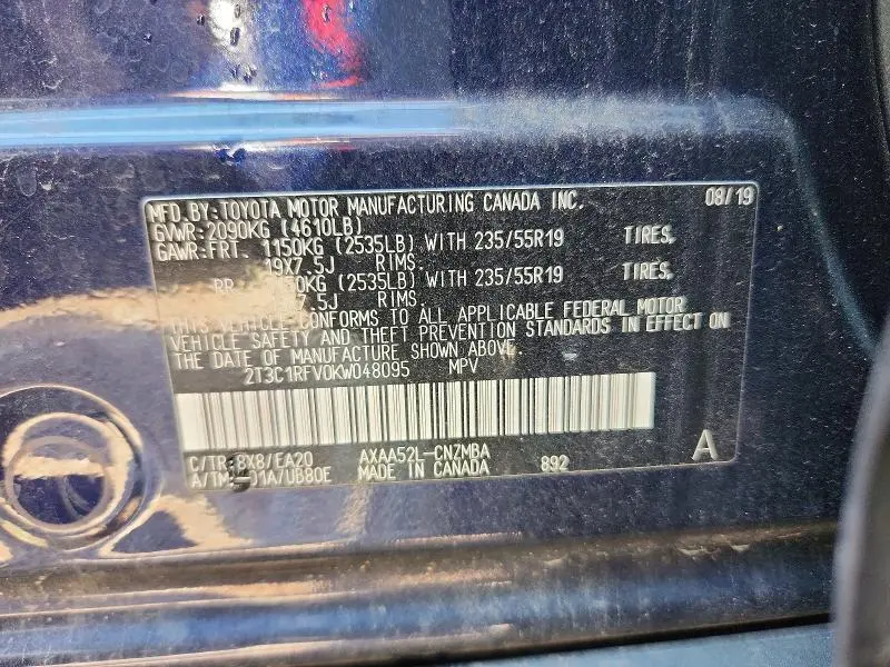 2019 TOYOTA RAV4 XLE PREMIUM  
