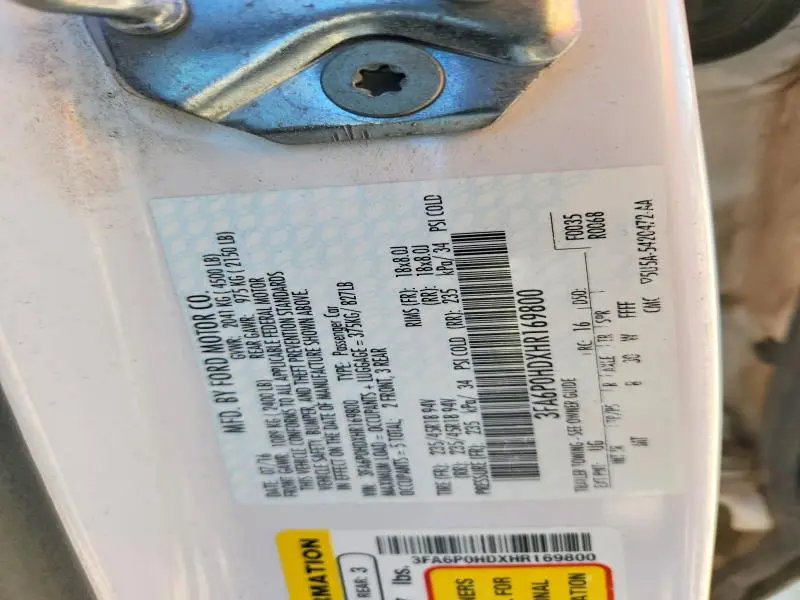2017 FORD FUSION SE  