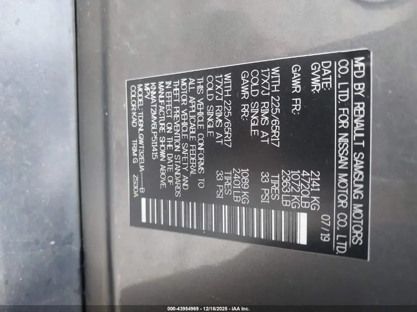 2020 NISSAN ROGUE SV INTELLIGENT AWD