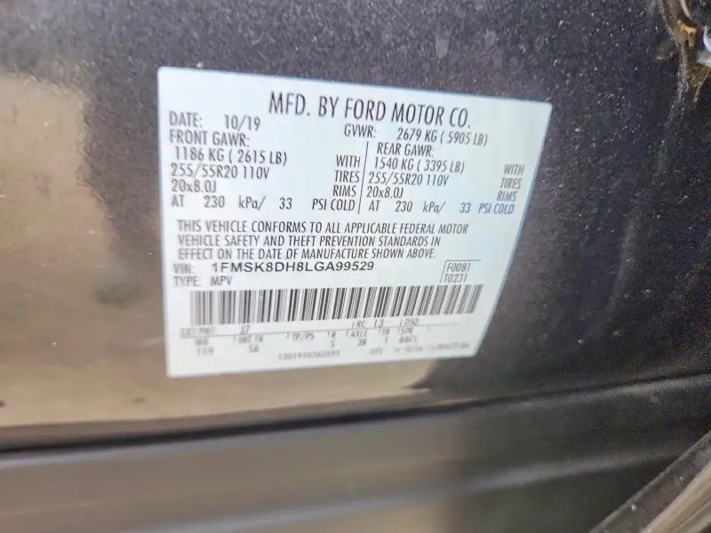 2020 FORD EXPLORER XLT  