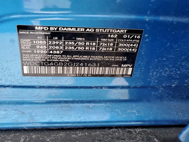 2016 MERCEDES-BENZ GLA 250 4MATIC  