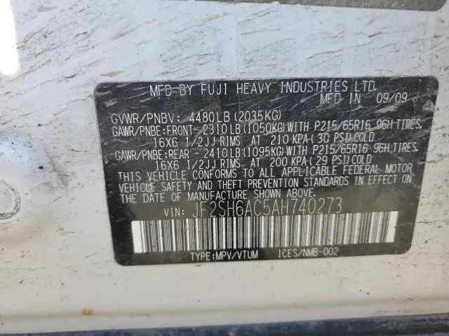 2010 SUBARU FORESTER 2.5X