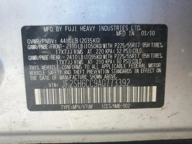 2010 SUBARU FORESTER 2.5X PREMIUM