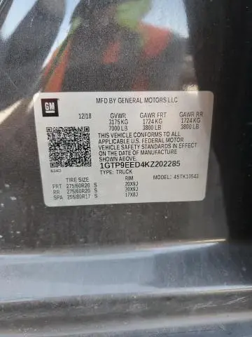 2019 GMC SIERRA K1500 AT4  