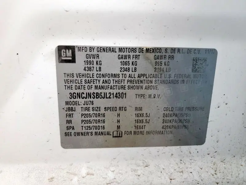 2018 CHEVROLET TRAX LS  