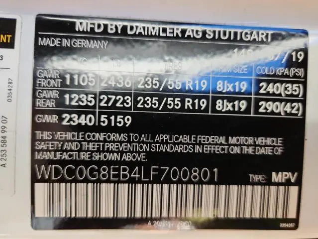 2020 MERCEDES-BENZ GLC 300 4MATIC  