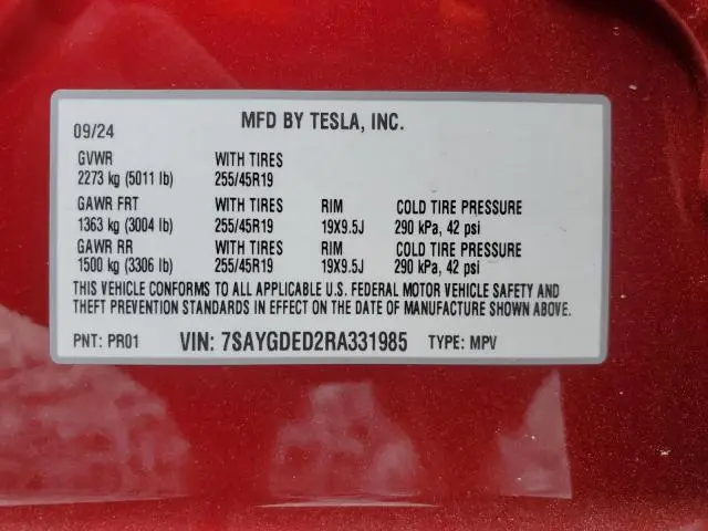 2024 TESLA MODEL Y 