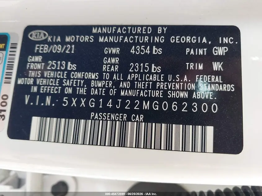 2021 KIA K5 LXS