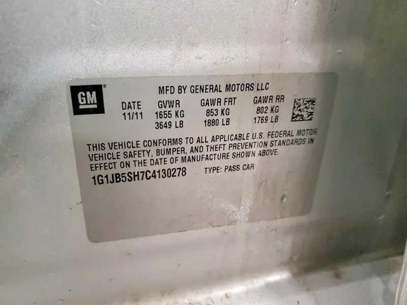 2012 CHEVROLET SONIC LS  
