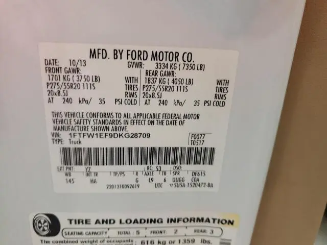 2013 FORD F150 SUPERCREW  