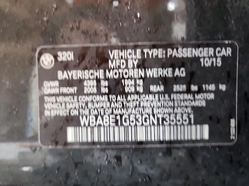 2016 BMW 320 I  