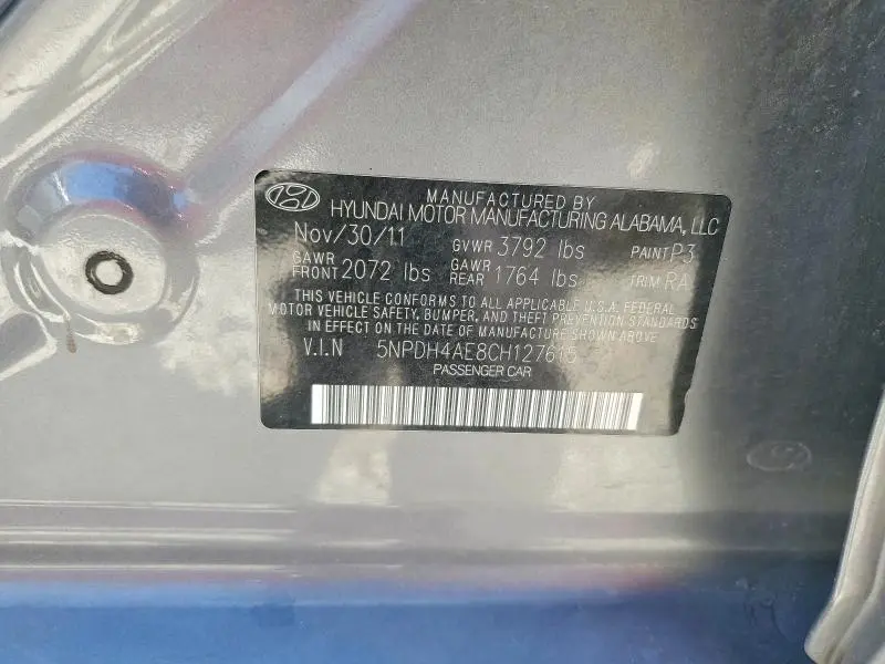 2012 HYUNDAI ELANTRA GLS  
