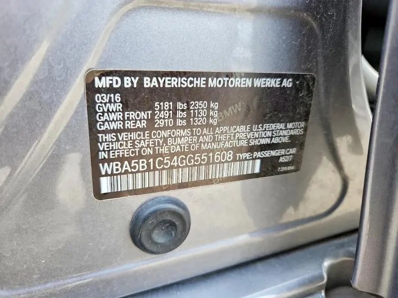 2016 BMW 535 I  