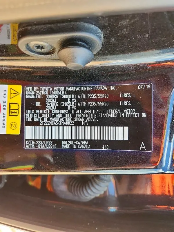 2019 LEXUS RX 350 BASE  
