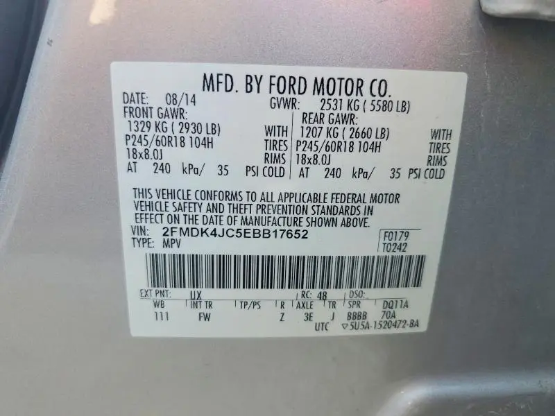 2014 FORD EDGE SEL  