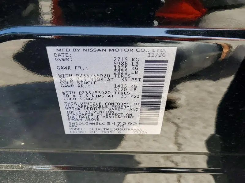 2020 INFINITI QX60 SIGNATURE EDITION  