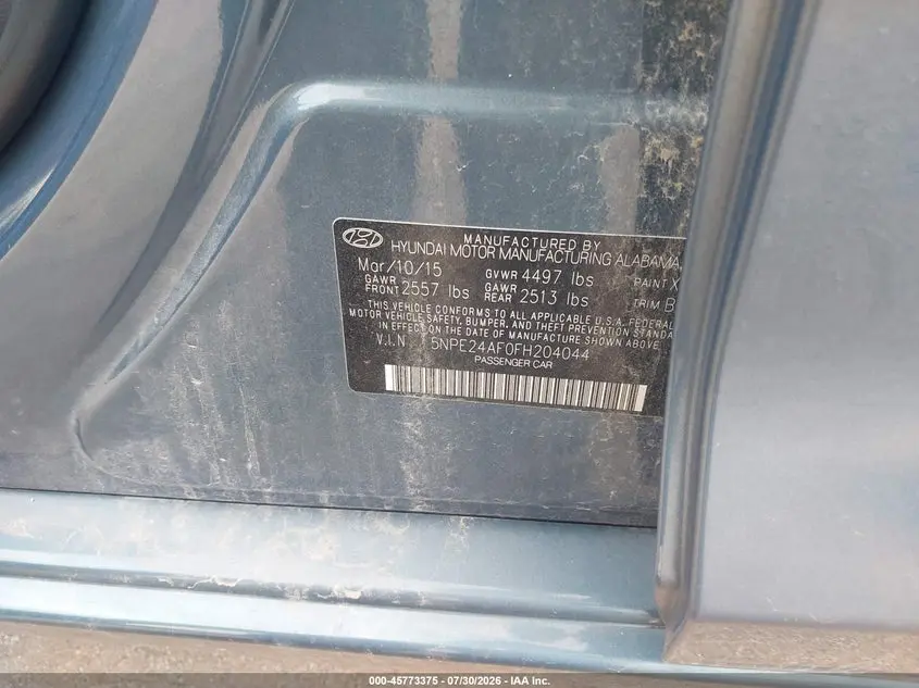 2015 HYUNDAI SONATA SE