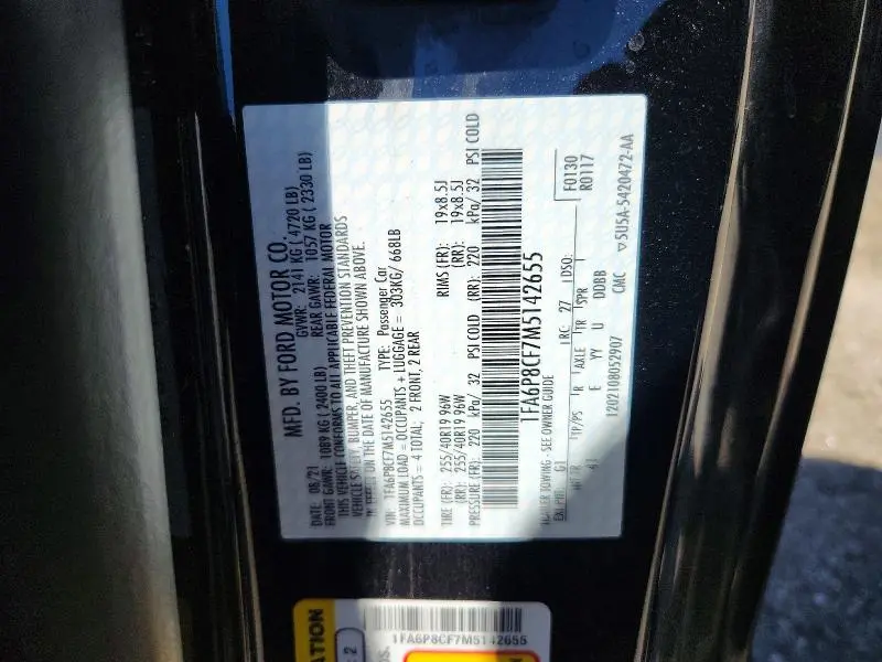 2021 FORD MUSTANG GT  