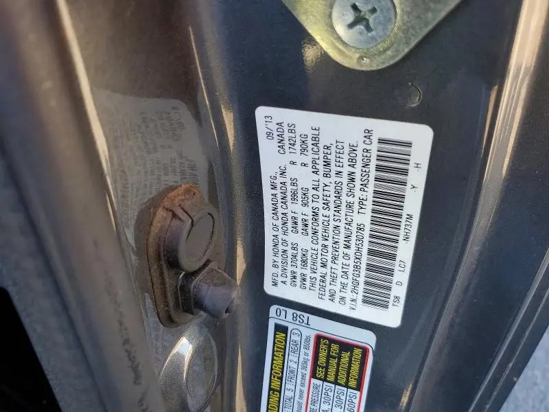 2013 HONDA CIVIC LX  