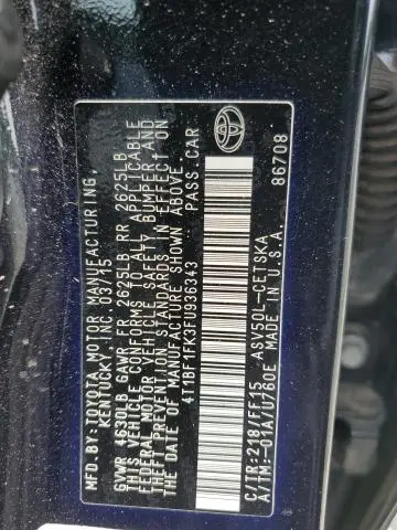 2015 TOYOTA CAMRY LE