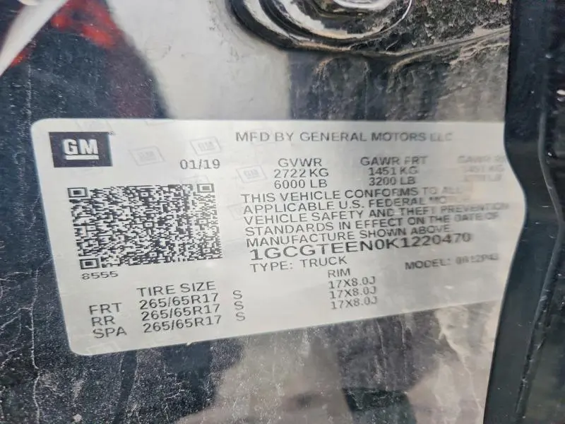 2019 CHEVROLET COLORADO ZR2  