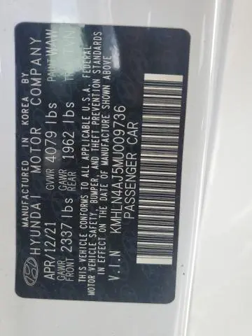 2021 HYUNDAI ELANTRA LIMITED  