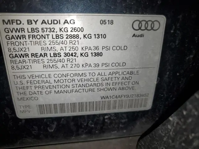 2018 AUDI SQ5 PRESTIGE  