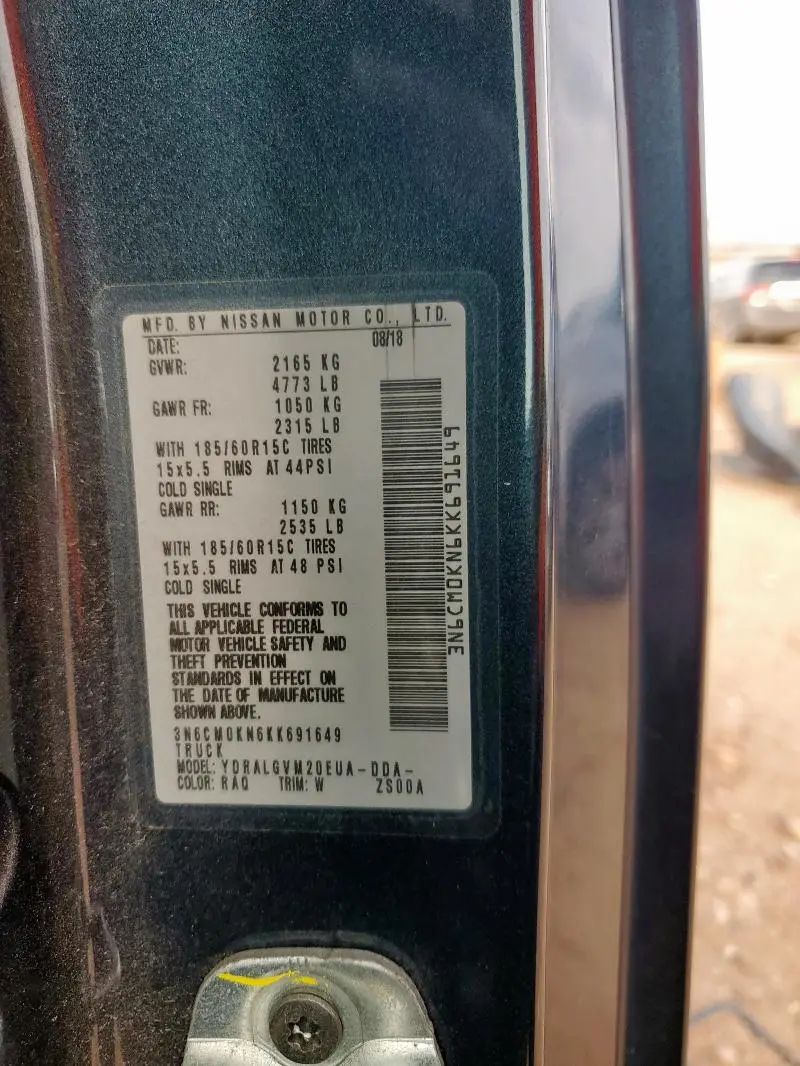 2019 NISSAN NV200 2.5S  