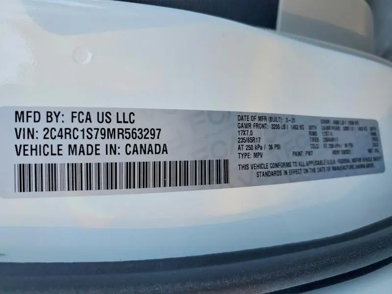 2021 CHRYSLER PACIFICA HYBRID LIMITED  