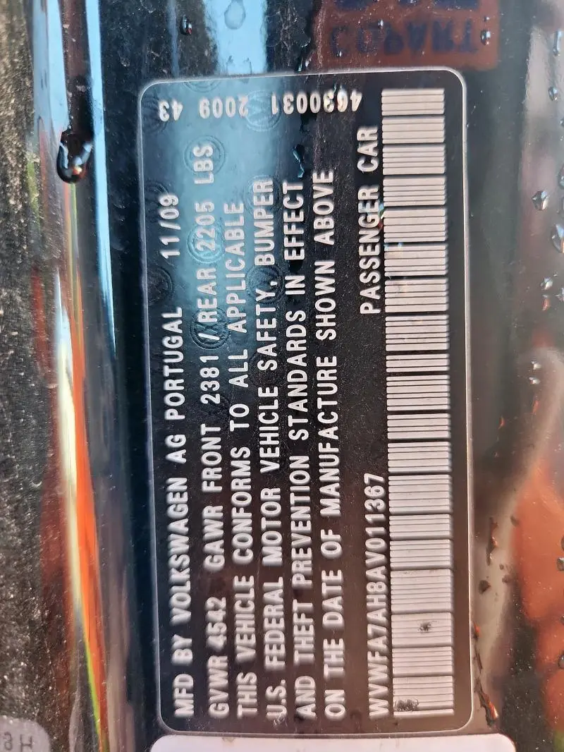 2010 VOLKSWAGEN EOS LUX  