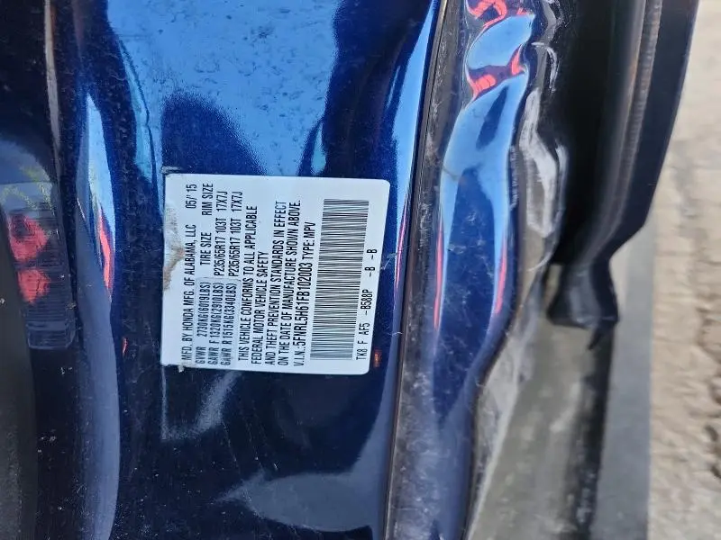 2015 HONDA ODYSSEY EXL  