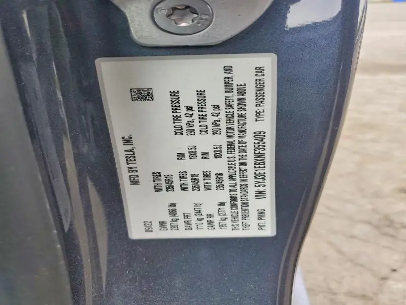 2022 TESLA MODEL 3   