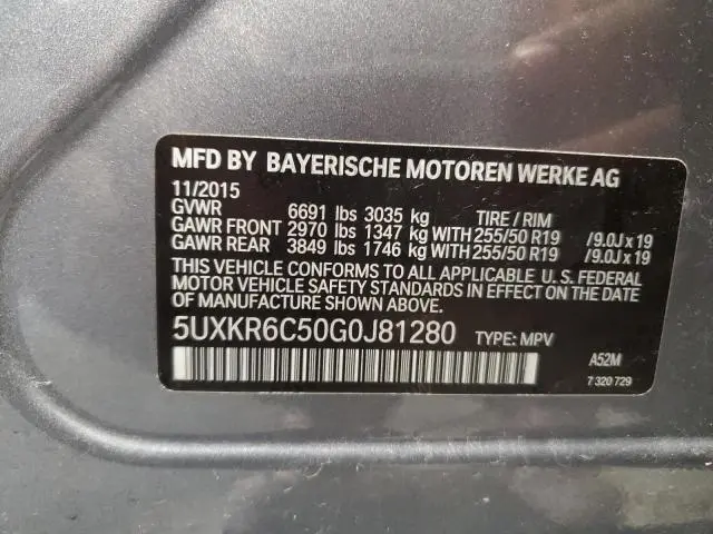 2016 BMW X5 XDRIVE50I  