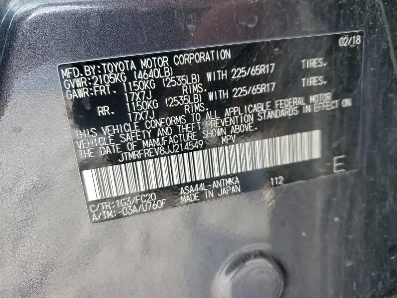 2018 TOYOTA RAV4 ADVENTURE  