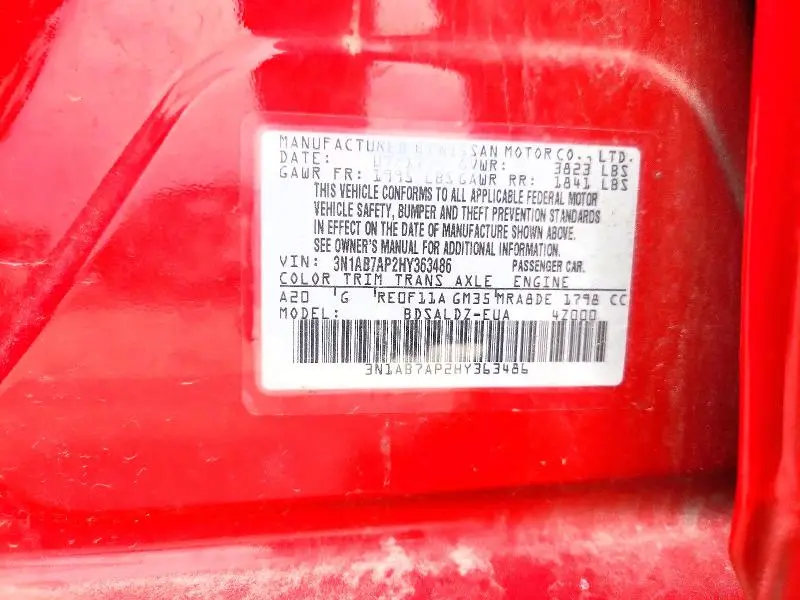 2017 NISSAN SENTRA SV  