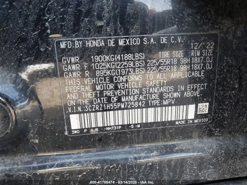 2023 HONDA HR-V 2WD SPORT
