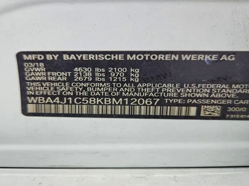 2019 BMW 430I GRAN COUPE  