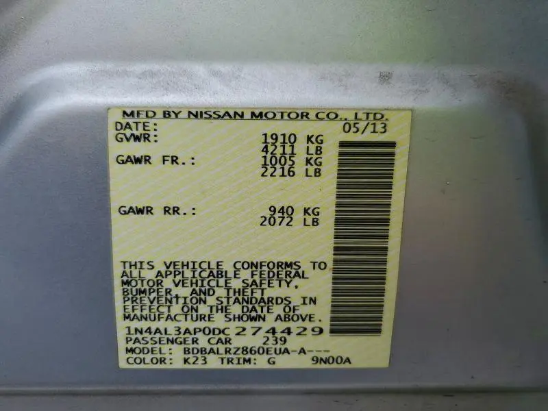 2013 NISSAN ALTIMA 2.5  