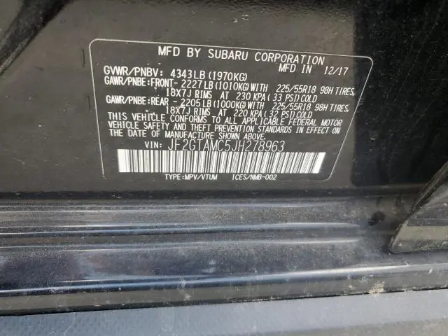 2018 SUBARU CROSSTREK LIMITED